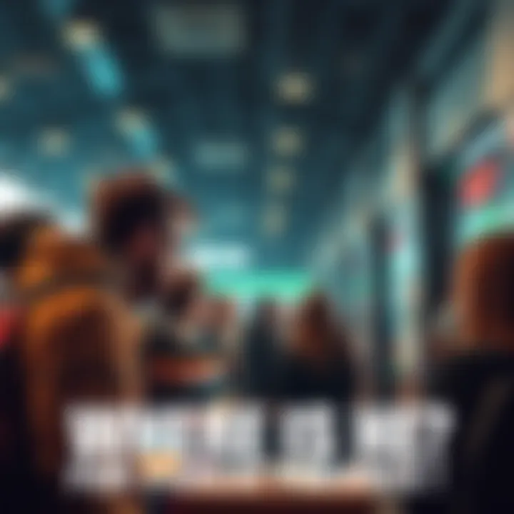 A group of people discussing and searching for information on public figures at a community forum.