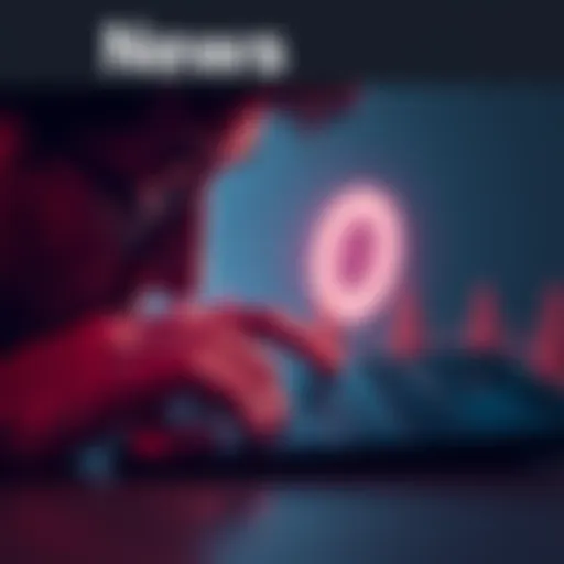 Person looking at a keyboard, focusing on finding the O button