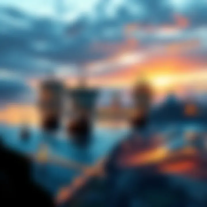 A collage showcasing Viking ships, modern Stockholm skyline, and a futuristic cityscape, representing the three eras of Season 8
