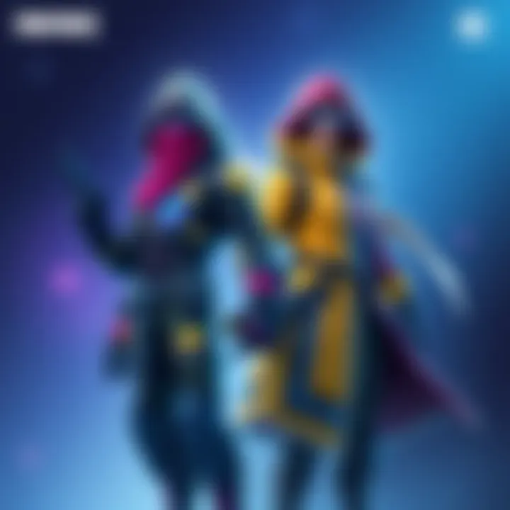 Two unique battle pass skins from Season 8 showcasing vibrant designs and colors, perfect for gamers looking to enhance their character's look.