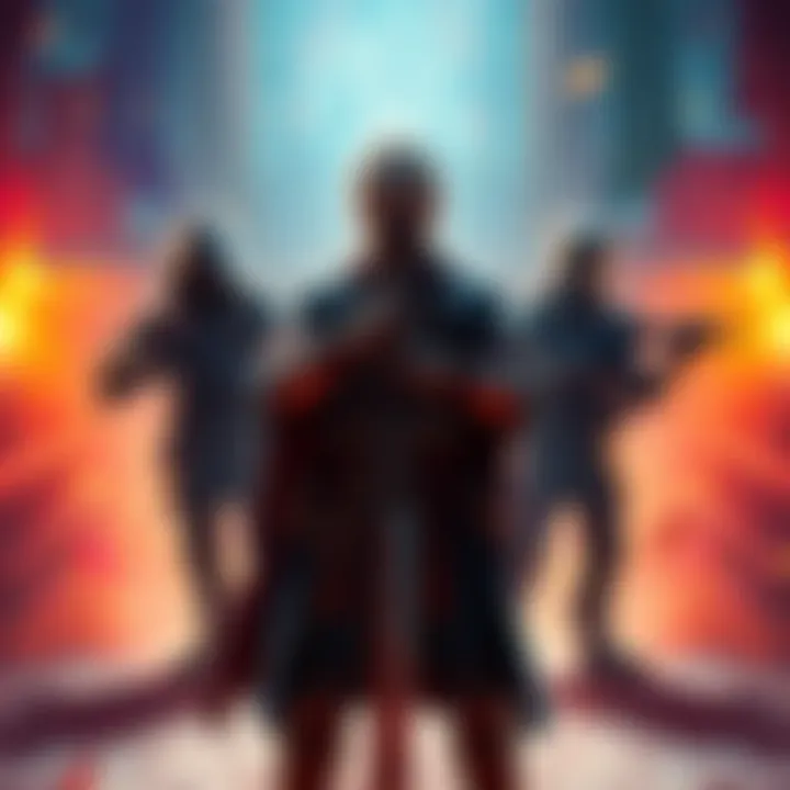 Sebastian Godgamer Fors stands ready with a sword against four juicers in a vibrant arena