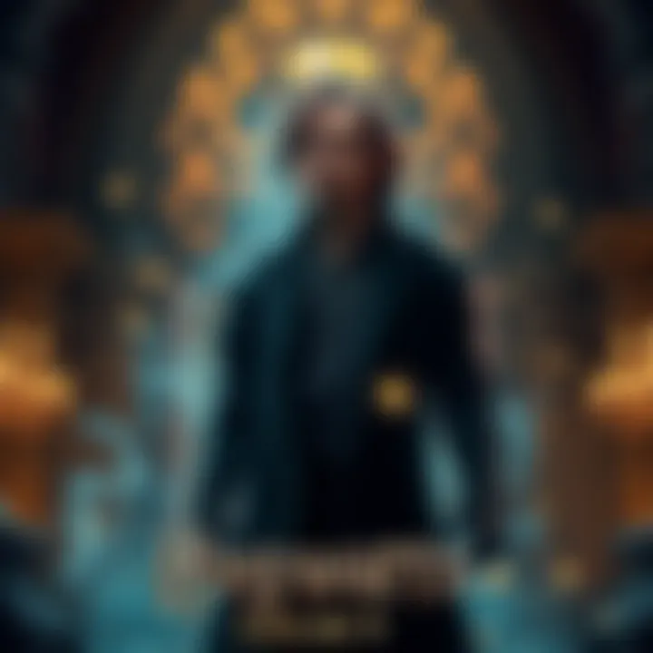 Sebastian stands in a dark, magical setting, contemplating his future role as a potential antagonist or seeking redemption, with mystical elements surrounding him.