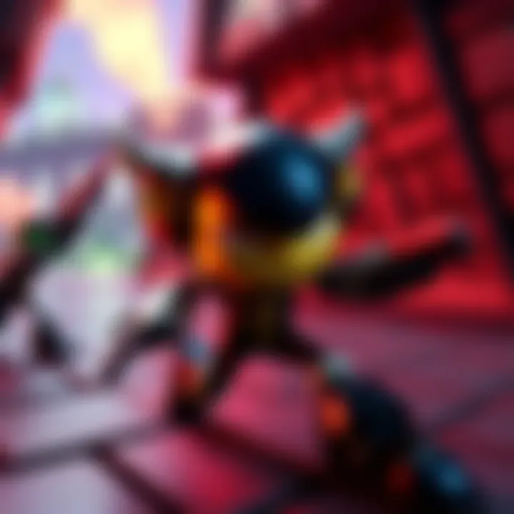 Gameplay screenshot of Secret Agent Clank A scene showing Secret Agent Clank stealthily navigating through an environment while avoiding enemies.
