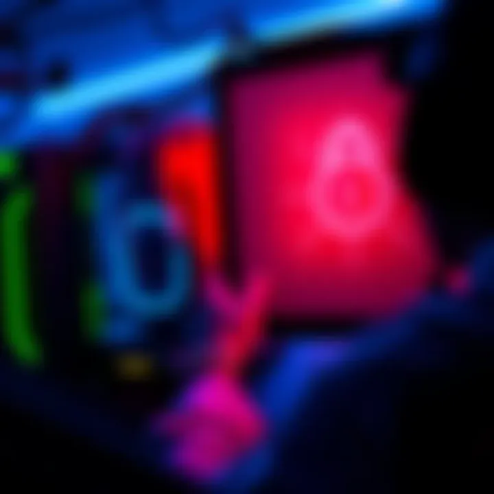 A gamer adjusting their computer settings with a lock symbol on the screen, symbolizing secure boot for multiplayer games.