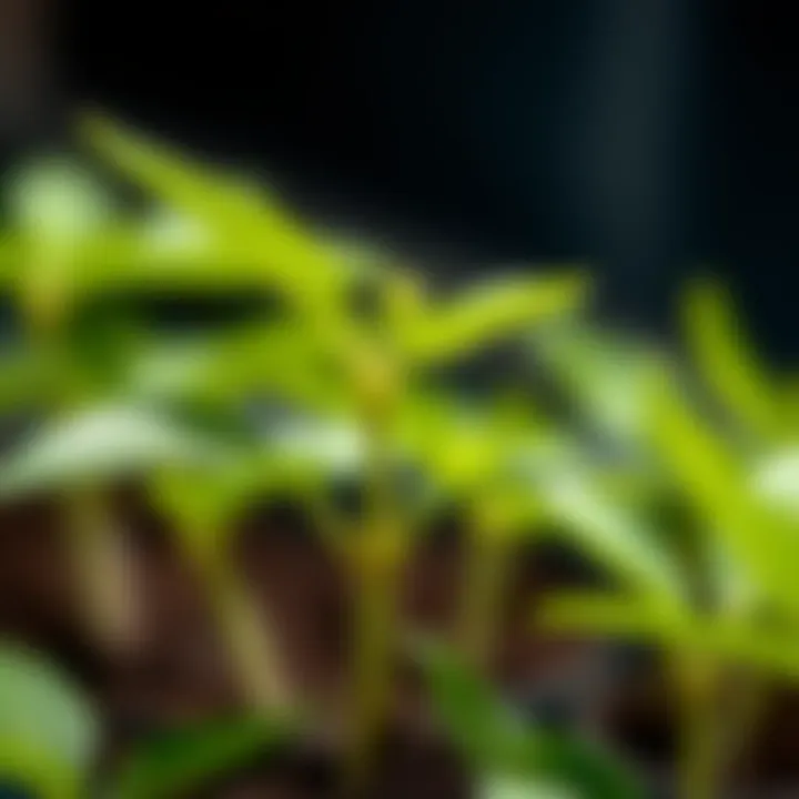 Seedling Penis Nigra in Day 3 Growth Close-up of a seedling penis nigra plant showing new leaves and healthy growth on Day 3 of cultivation