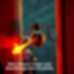 A graphical representation showing a seeker grenade aiming at a target through a wall, highlighting the frustration players feel when it targets incorrectly.