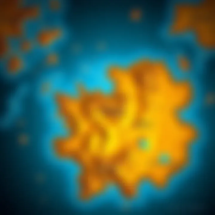 Map showing spots to find Seeker Grenade Blueprint with highlighted areas in Stella Montis and surrounding regions