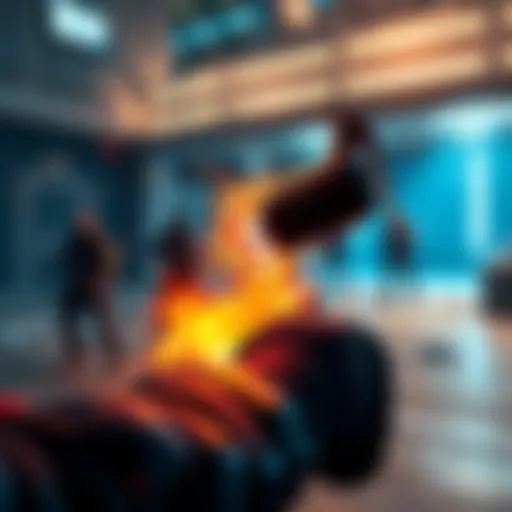 A player throws a seeker grenade in a gaming environment, showcasing its explosive effect on nearby enemies.