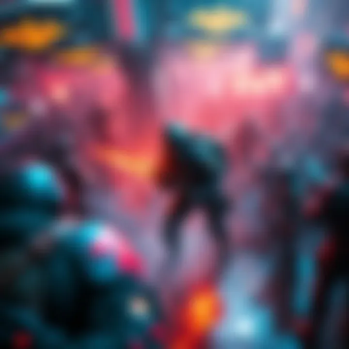 A player utilizing Seeker in a crowded area of the game map, showcasing effective strategies against opponents.