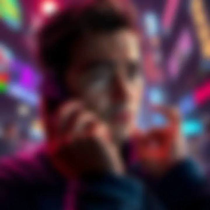 A person looks worried while using a phone to seek help for unbanning their Mexican Marvel Rivals account