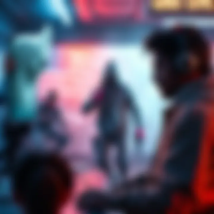 A player considering options for a survivor in a video game, with Ghost Face character in the background.