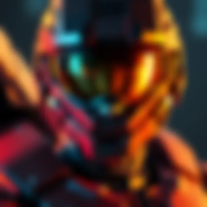 A semi-realistic character design in a video game, showcasing vibrant colors and detailed features, inspired by graphics like those in Halo 3
