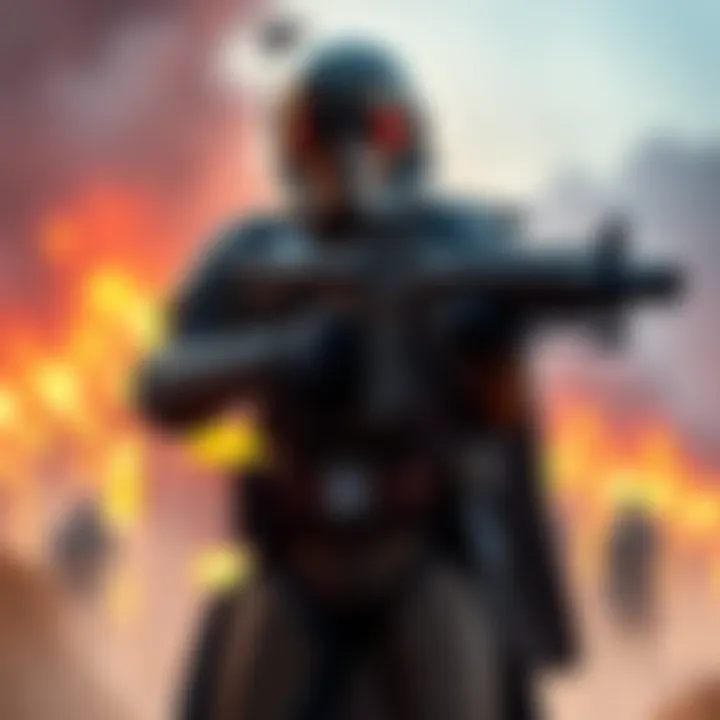 A Senate Commando stands guard with blaster ready, dressed in distinctive armor, showcasing their role in the Star Wars universe.