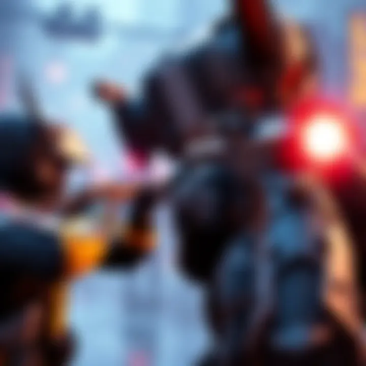 A gaming scene showing a Sentinel player using aim assist against a pre-firing Havok enemy, illustrating the tension of competitive gameplay.