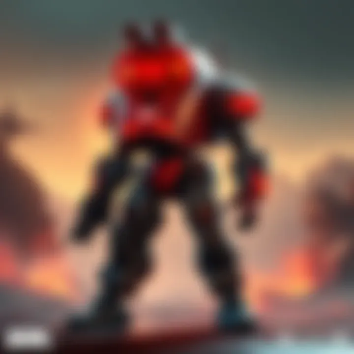 A Sentry Bot from DOOM 3 stands guard, showcasing its robotic design and weaponry.