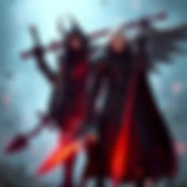 Sephiroth and Vincent standing together in a dramatic pose, showcasing their iconic outfits and weapons