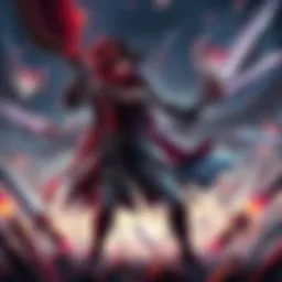 A scene showing Serena battling a large group of 250 enemies in Axion Plains with various weapons equipped