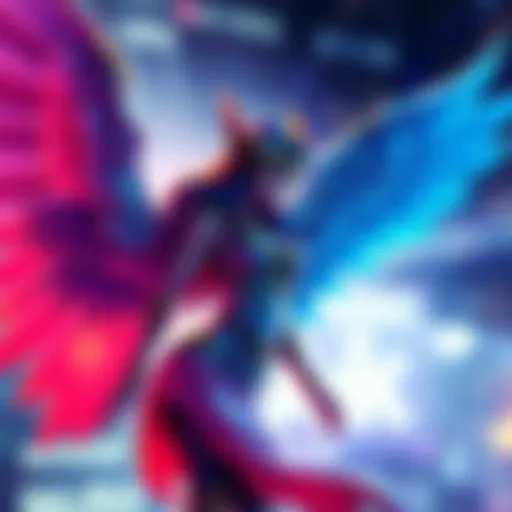 Serena with Stunning Wings A vibrant illustration of a character named Serena with large, detailed wings, showcasing a bold design that highlights her potential aesthetic