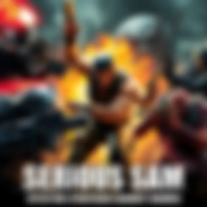 Serious Sam in action fighting various enemies with weapons