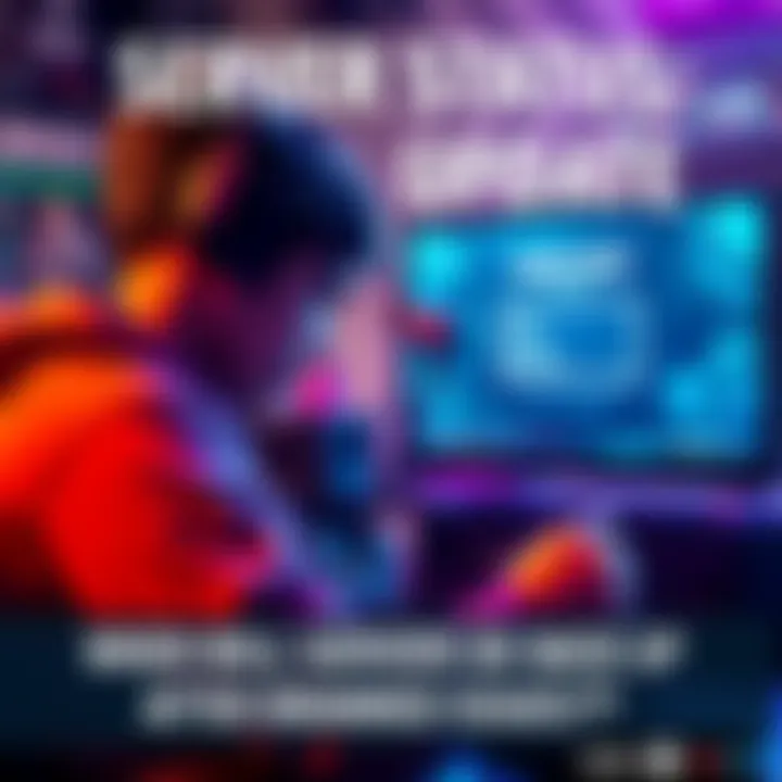A frustrated gamer looking at a gaming console with a loading screen, displaying server status issues during a ranked match