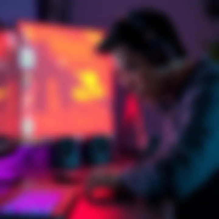 A person adjusting settings on a 1TB OLED Deck, focusing on software installations and performance tweaks.