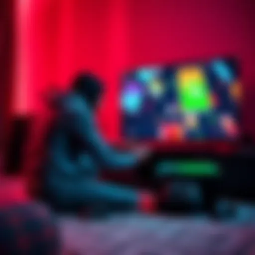 A person connecting an Xbox Series X console to a TV and arranging gaming accessories.