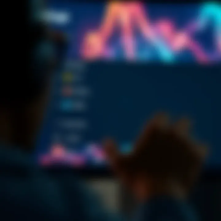 Settings Adjustment A close-up of a computer screen showing settings options for +cc, +puncture, -zoom being adjusted by a person.