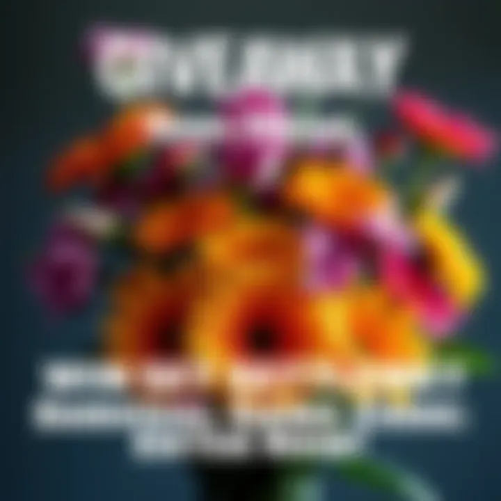 A graphic showing a bouquet of colorful flowers with the text about winning a Settlement Survival game code