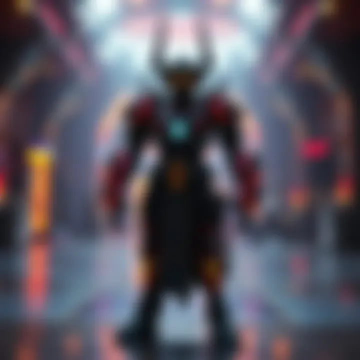 The base model of Sevagoth standing confidently in a gaming environment, showcasing its unique design and features.