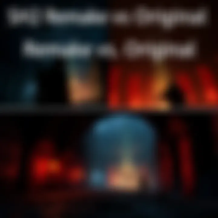 Comparison of scenes from SH2 original and remake showing differences in atmosphere and detail