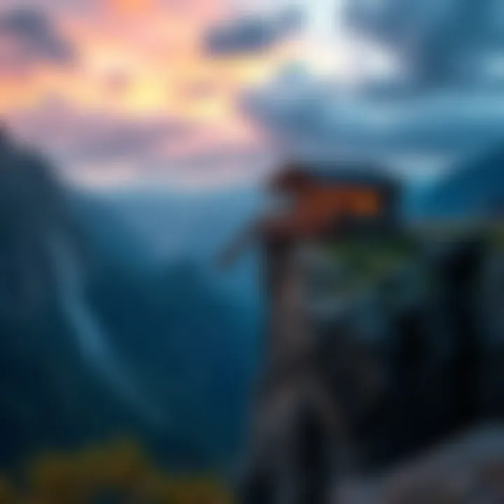 Shack on a cliff edge A unique shack perched on a dramatic cliff offering stunning views of the landscape below.