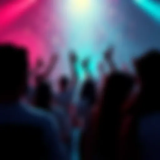People celebrating the partnership between SHADE Protocol, Alabaster Dawn, and CrossCode in a vibrant new world.
