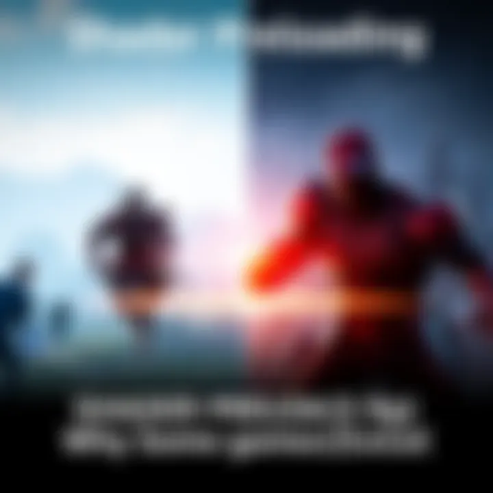 Side-by-side view of shader preloading times in two games: BF6 shows a quick loading screen, while Marvel Rivals has a much longer loading time.