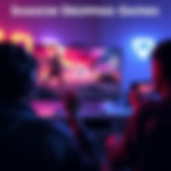 Shadow Dropping Games A gaming console displaying a recently released premium game with vibrant graphics and players eagerly looking at it.