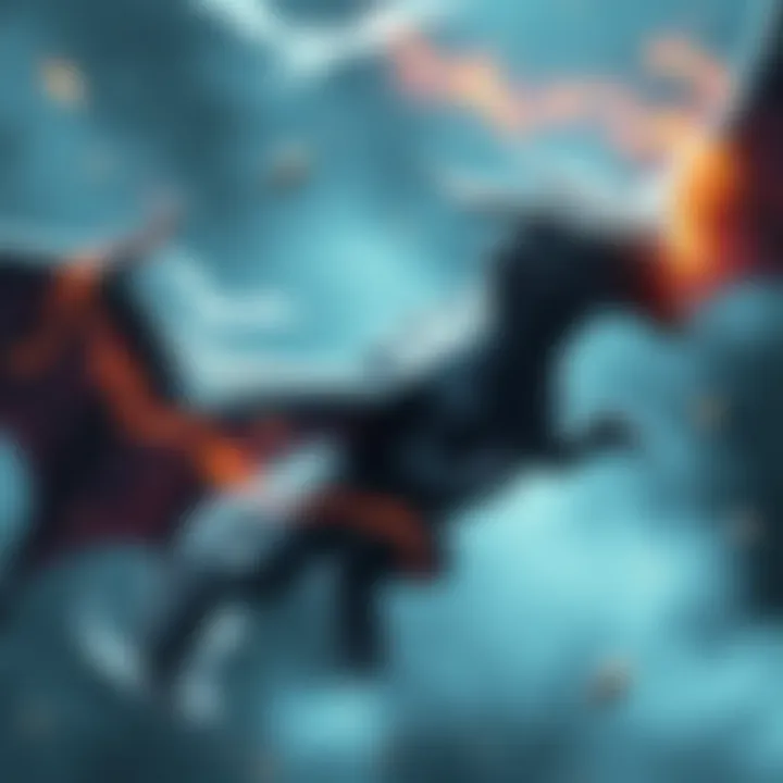 A shadow dragon soaring through the air with magical energy swirling around, showcasing the effects of the true polymorph spell.