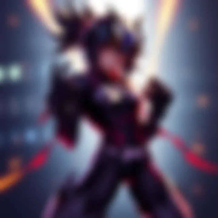Shadow Labrys in a fighting pose, showcasing her robotic features and silhouette