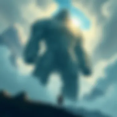 Manga adaptation of Shadow of the Colossus Illustration of a giant colossus towering over a hero in a dramatic manga style