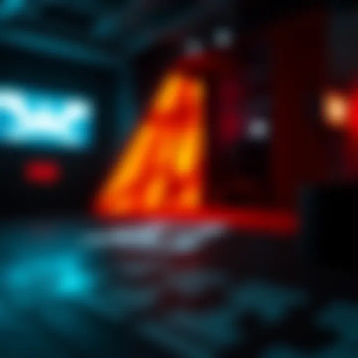 A close-up view of jagged, low-resolution shadows in a video game setting