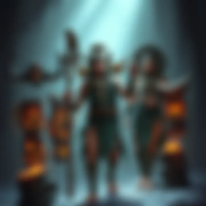 A visual representation of Shaman totems with a faded background, showing their decline in gameplay with no supporting cards in sight.