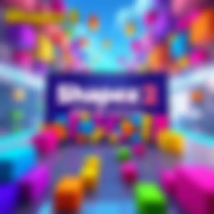 Shapez 2 Game Launch A vibrant scene showing a game interface with colorful blocks and shapes, representing the new features of Shapez 2.