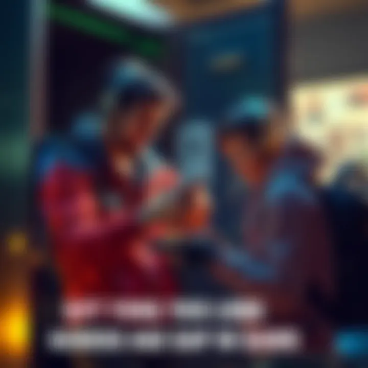 A gamer shows loot from a security locker to a younger partner, both excited about sharing their find.