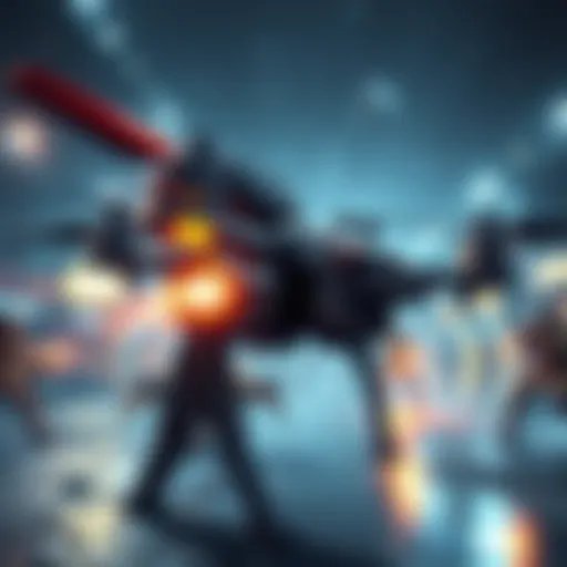 A digital illustration of a Sharpshooter Drone targeting enemies in a game environment, highlighting its powerful presence in PVP combat.