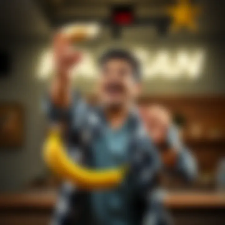 Shawn playfully tossing a banana in a fun new segment, with laughter in the air.
