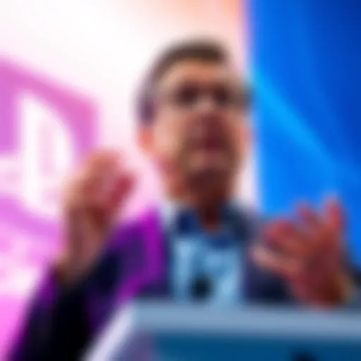 Shawn Layden speaking at a conference about PlayStation's shift away from PC gaming