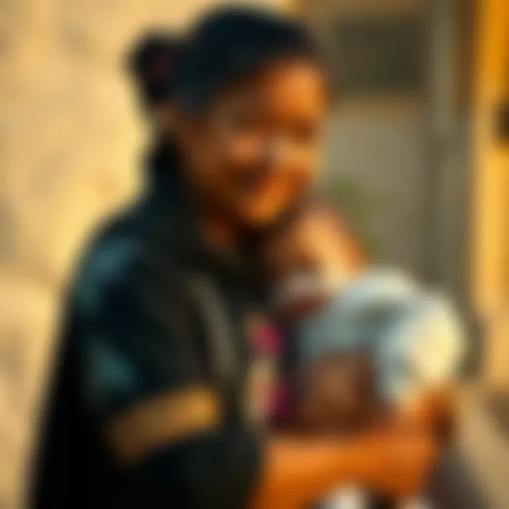 Sherry, now 42, holds her grandchild, showing her transformation from a young girl during the outbreak to a proud grandmother.