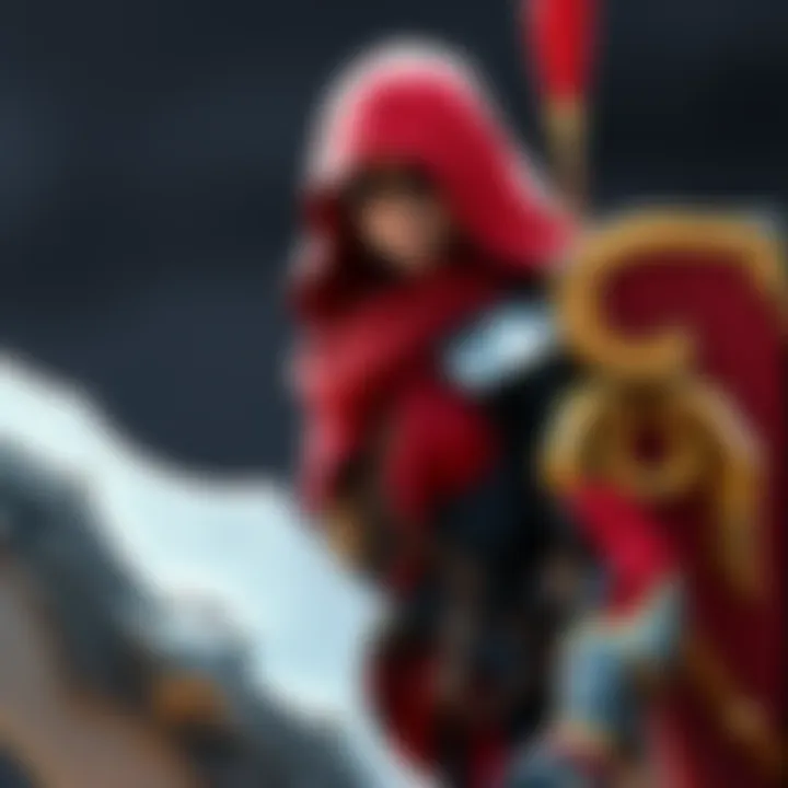 A character showcasing the Shield-Weaver outfit from the game