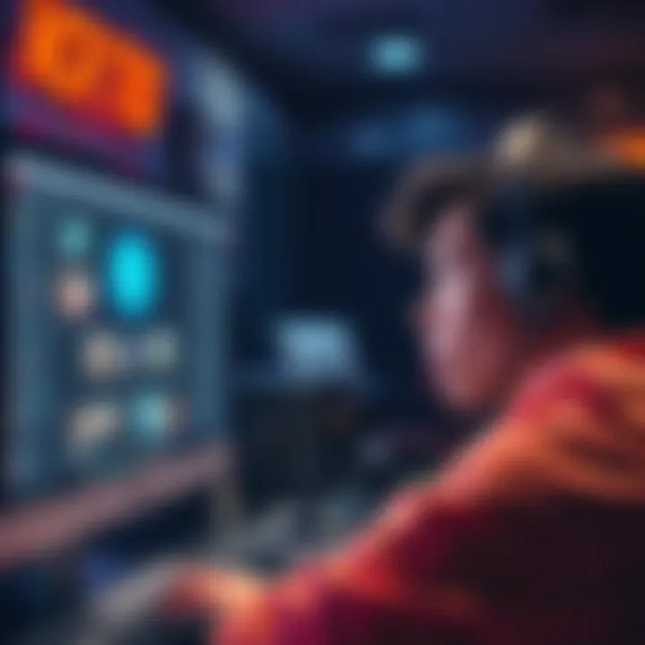 A person looking surprised while checking a computer screen displaying a low score from a bot, surrounded by discussion on online forums.