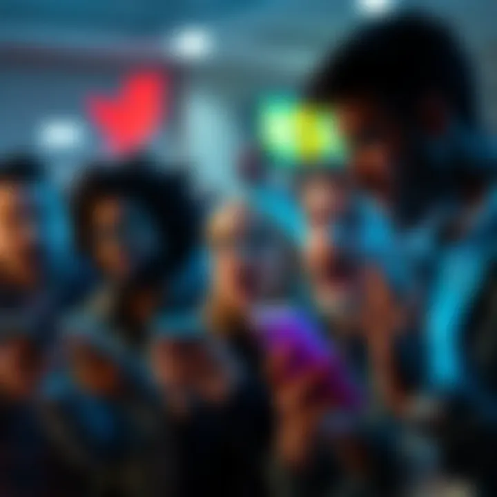 A diverse group of people looking astonished as they read shocking news on their phones and tablets, expressing disbelief and surprise.