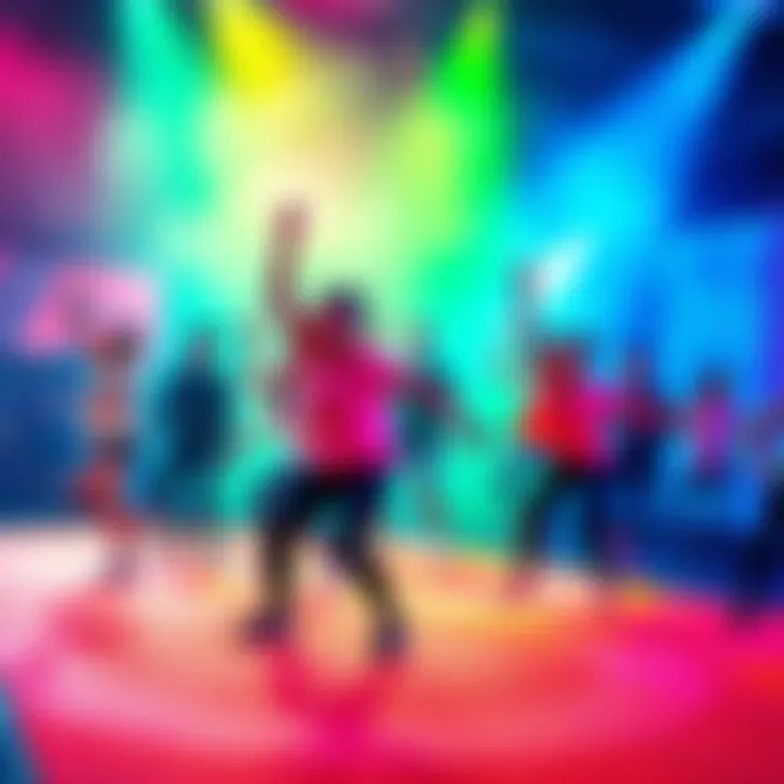 A group of people engaging in innovative movement exercises with Shockwave equipment, showcasing vibrant energy and excitement.