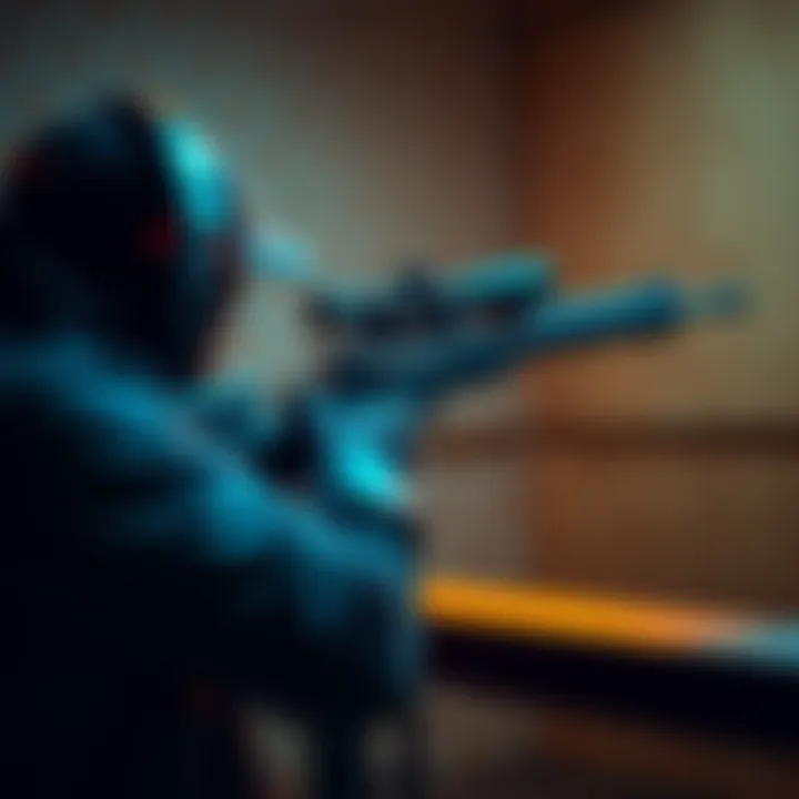 Shooter practicing recoil control A person at a shooting range focusing on managing rifle recoil with proper stance and grip.